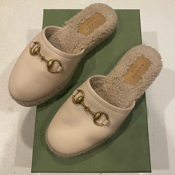 Gucci Shoes - SOLD on RR ⭐️ GUCCI Horsebit Shearling-Lined Leather Mule Flat Slippers NWOT